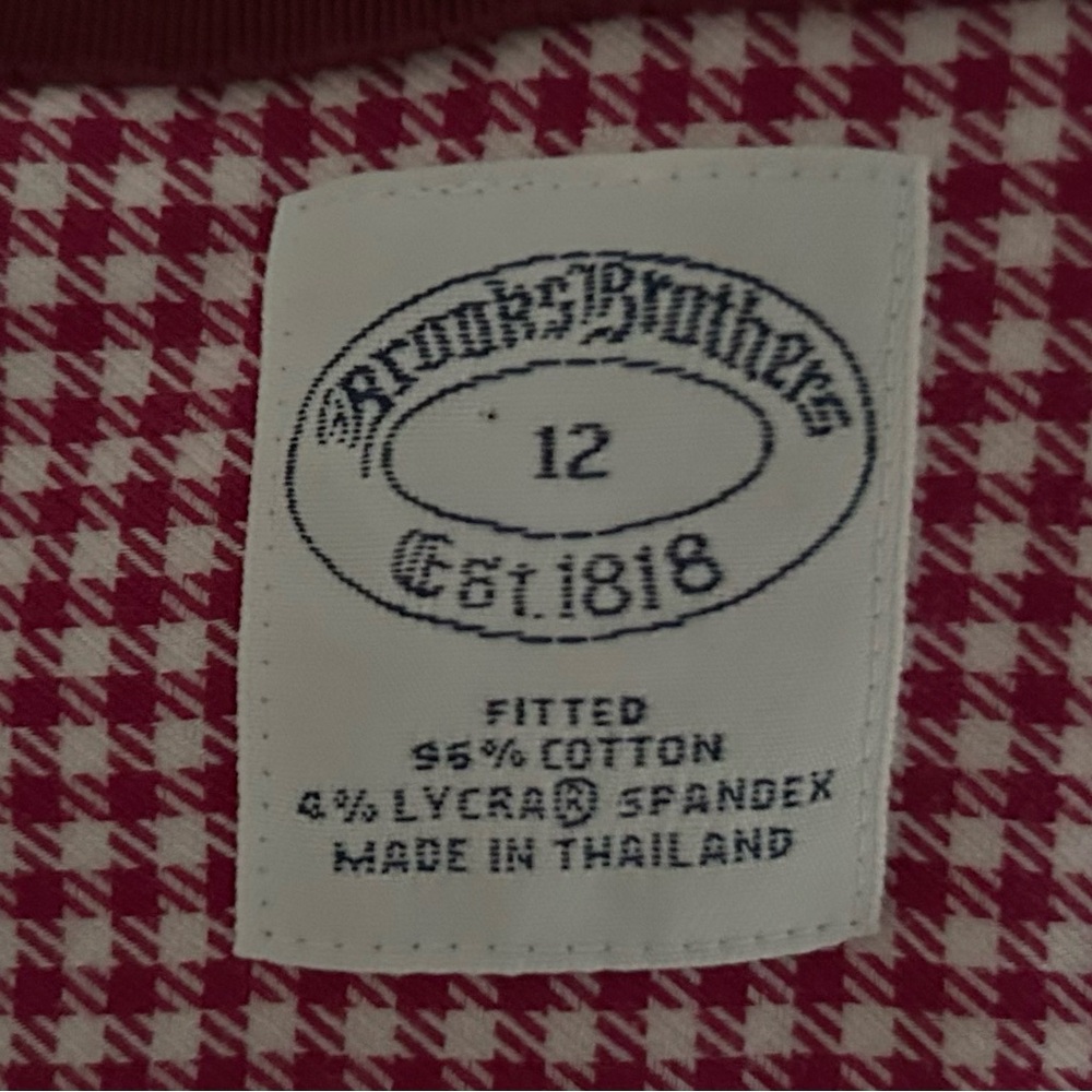 Brooks Brothers. Women’s, Red and White Gingham Button-Down Shirt, Fitted.